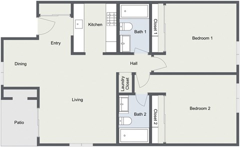 Two Bedroom Floor Plan
